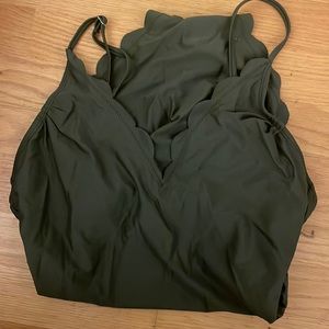 Green Women Full Piece Swimsuit